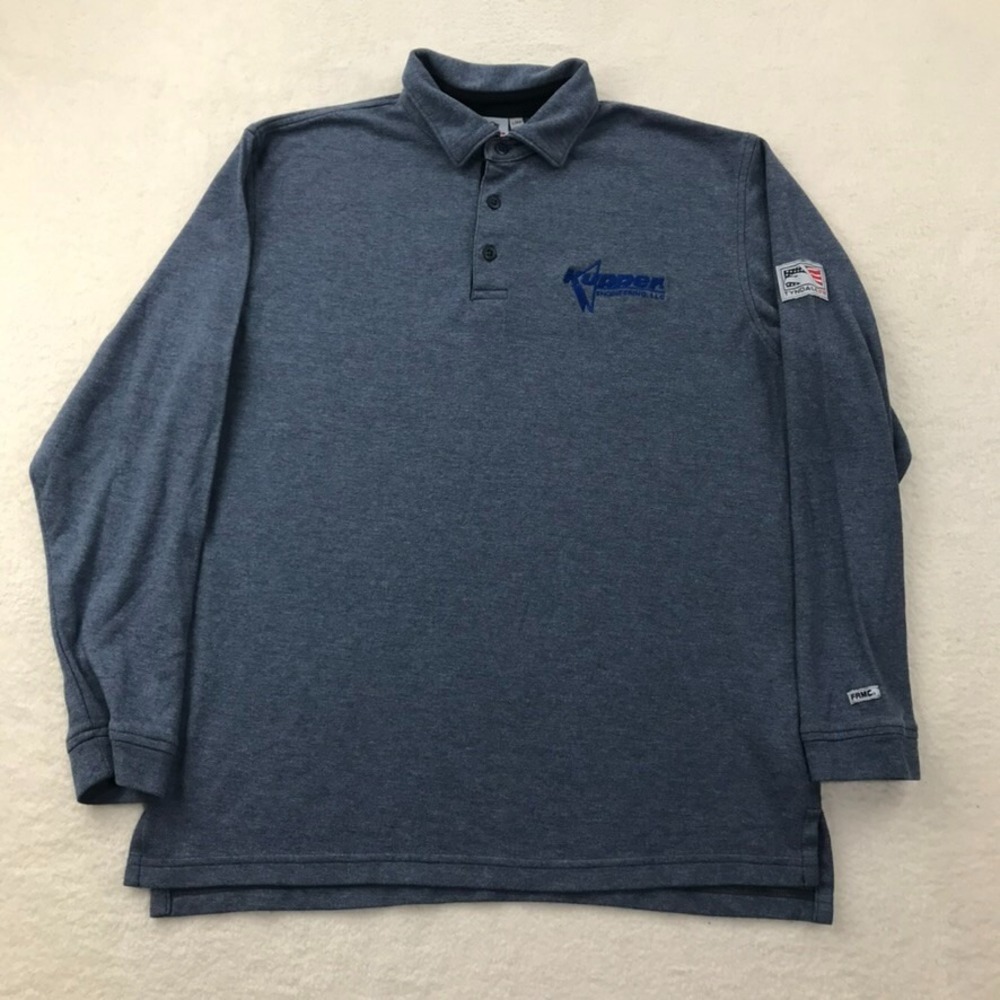 Tyndale FR Shirt Mens Large Blue Flame Resistant Work Wear Flame Resistant Cat 2